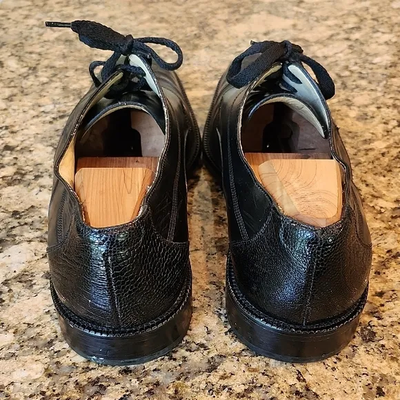 Black Ostrich Oxford Shoes