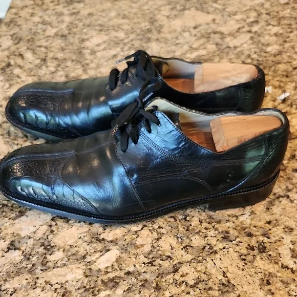 Black Ostrich Oxford Shoes