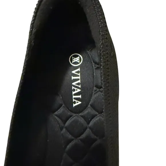 Black VIVAIA Women's Shoes Almond Toe Block Heel (Tamia Block)