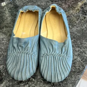 Blue Leather Women's Shoes
