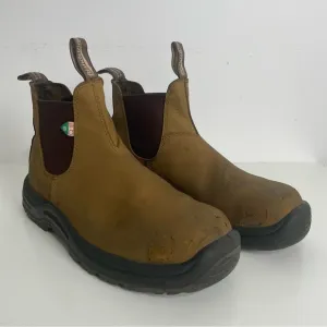 Blundstone Safety Boots Mens AU 8.5 US 9.5 Saddle Brown Leather 164 Steel Toe