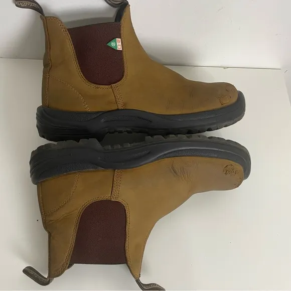 Blundstone Safety Boots Mens AU 8.5 US 9.5 Saddle Brown Leather 164 Steel Toe