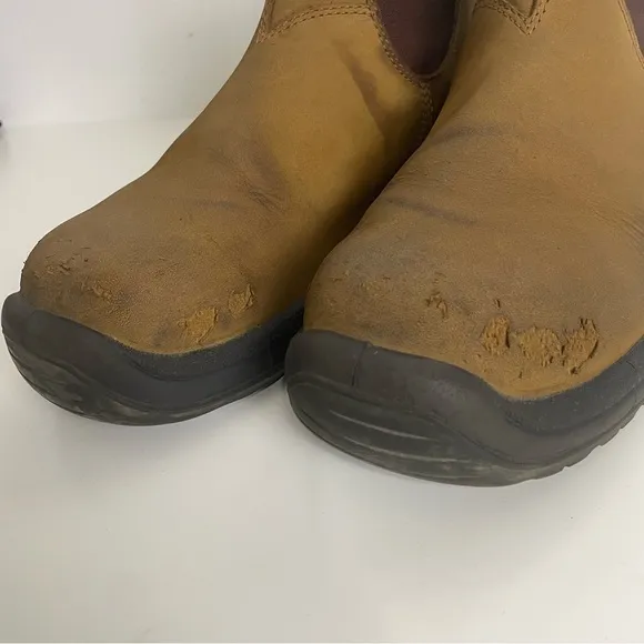 Blundstone Safety Boots Mens AU 8.5 US 9.5 Saddle Brown Leather 164 Steel Toe