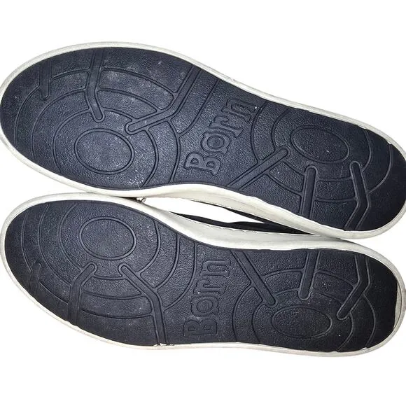 Born Men's Size 8 Womens 9.5 Allegheny Black Leather Low Top Sneaker Shoes