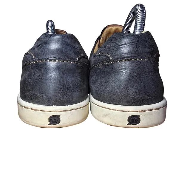 Born Men's Size 8 Womens 9.5 Allegheny Black Leather Low Top Sneaker Shoes
