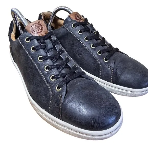 Born Men's Size 8 Womens 9.5 Allegheny Black Leather Low Top Sneaker Shoes