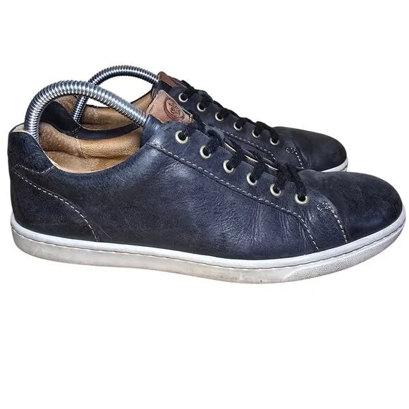 Born Men's Size 8 Womens 9.5 Allegheny Black Leather Low Top Sneaker Shoes