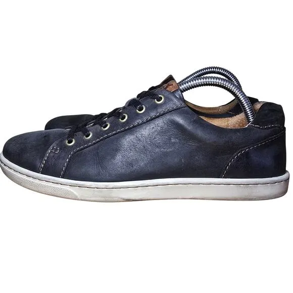 Born Men's Size 8 Womens 9.5 Allegheny Black Leather Low Top Sneaker Shoes