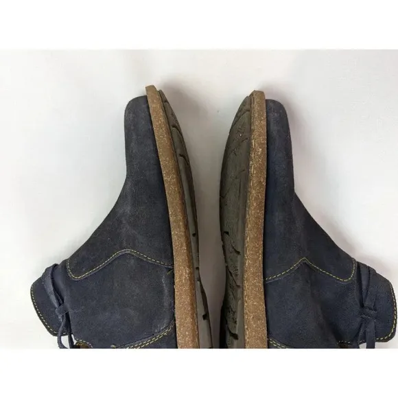 Born Wynter Comfort 8.5 Shoes Blue Suede Leather Ankle Bootie Side Zip Moccasins