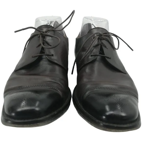 Boss Hugo Boss Lace Up Cap Toe Leather Brown Oxford Shoes Size 7 Mens Derby