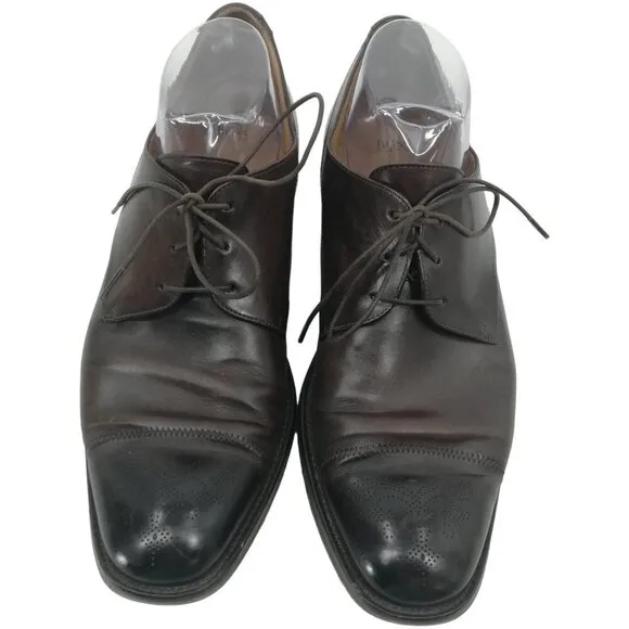 Boss Hugo Boss Lace Up Cap Toe Leather Brown Oxford Shoes Size 7 Mens Derby