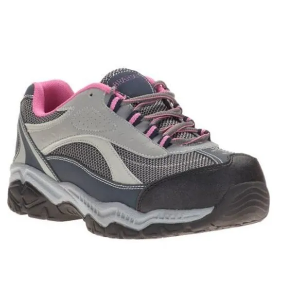 Brahma Women's Sarah Steel Toe Low Work Safety Shoe Gray/Pink Size USA 10