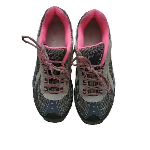 Brahma Women's Sarah Steel Toe Low Work Safety Shoe Gray/Pink Size USA 10