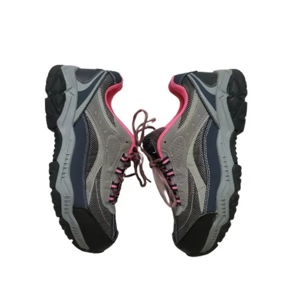 Brahma Women's Sarah Steel Toe Low Work Safety Shoe Gray/Pink Size USA 10
