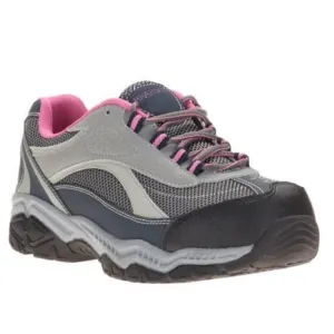 Brahma Women's Sarah Steel Toe Low Work Safety Shoe Gray/Pink Size USA 10