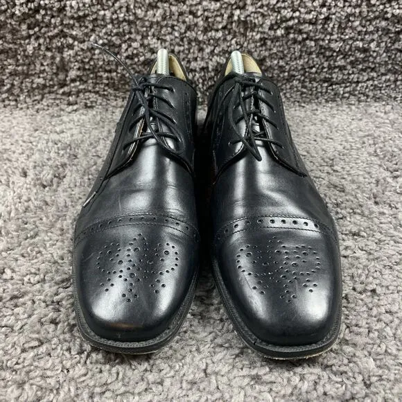 Brass Boot Men's 10 M Black Leather Dress Cap Toe Shoes