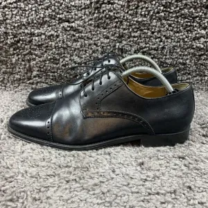 Brass Boot Men's 10 M Black Leather Dress Cap Toe Shoes