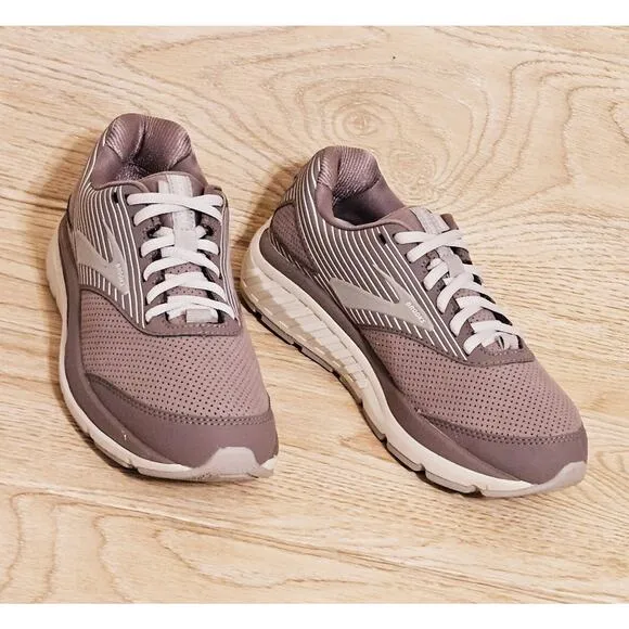 Brooks Addiction Walker Suede Women 7 B Shoe Walking Comfort Gray Alloy Oyster
