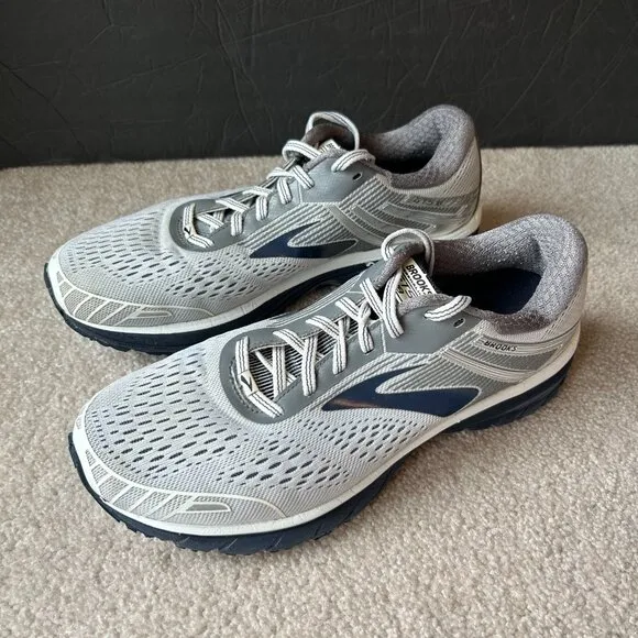 Brooks Adrenaline GTS 18 Men's Running Shoes Size 9 Gray Navy Blue 1102711D190