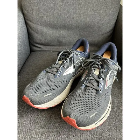 Brooks Adrenaline GTS 22 Mens Sz 13 Grey Blue Running Shoes Sneaker 1103661D435