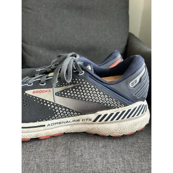 Brooks Adrenaline GTS 22 Mens Sz 13 Grey Blue Running Shoes Sneaker 1103661D435