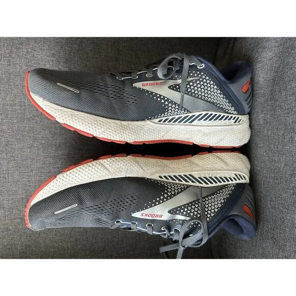 Brooks Adrenaline GTS 22 Mens Sz 13 Grey Blue Running Shoes Sneaker 1103661D435