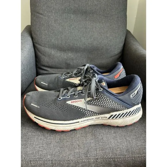 Brooks Adrenaline GTS 22 Mens Sz 13 Grey Blue Running Shoes Sneaker 1103661D435