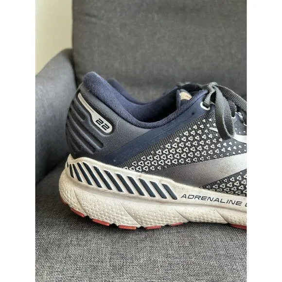 Brooks Adrenaline GTS 22 Mens Sz 13 Grey Blue Running Shoes Sneaker 1103661D435