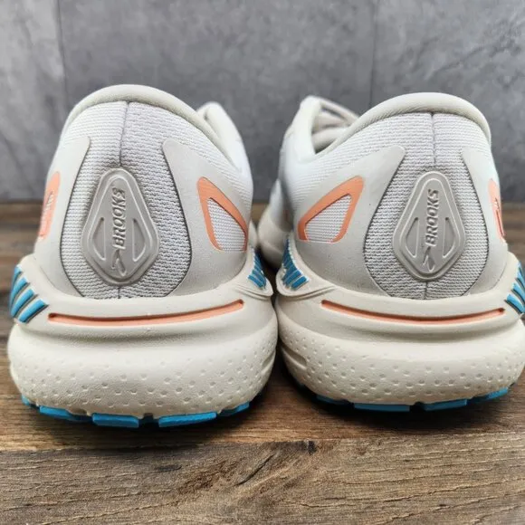 Brooks Adrenaline GTS 23 Size 8.5 Womens Coconut Papaya Blue White Running Shoes