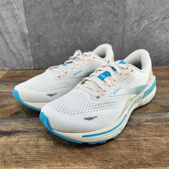 Brooks Adrenaline GTS 23 Size 8.5 Womens Coconut Papaya Blue White Running Shoes