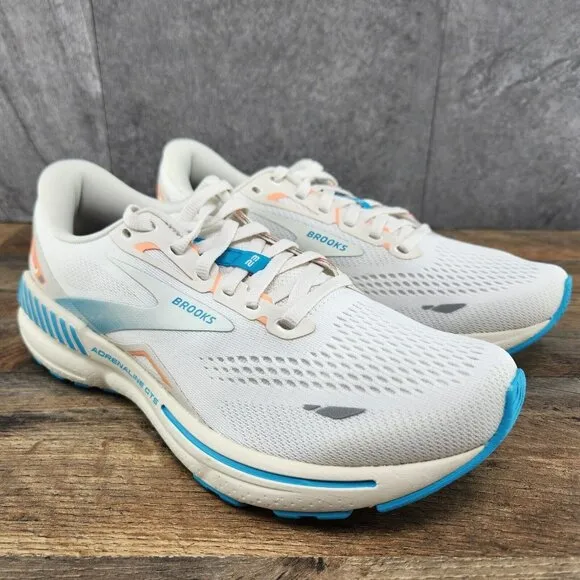 Brooks Adrenaline GTS 23 Size 8.5 Womens Coconut Papaya Blue White Running Shoes