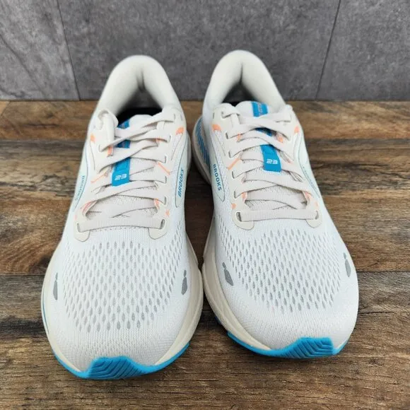 Brooks Adrenaline GTS 23 Size 8.5 Womens Coconut Papaya Blue White Running Shoes