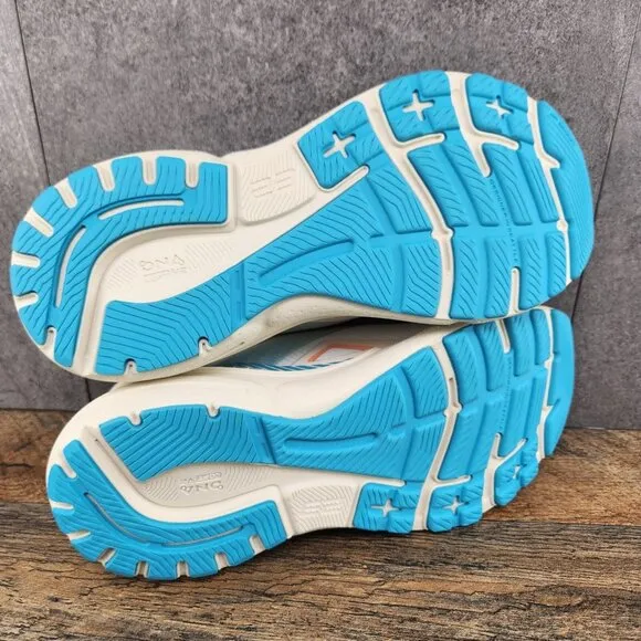 Brooks Adrenaline GTS 23 Size 8.5 Womens Coconut Papaya Blue White Running Shoes
