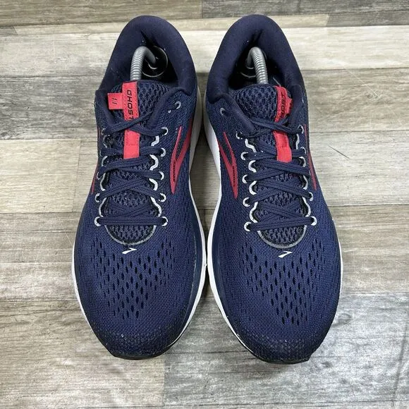 Brooks Ghost 11 Shoes Men's 11 D Blue Red Running Sneakers
