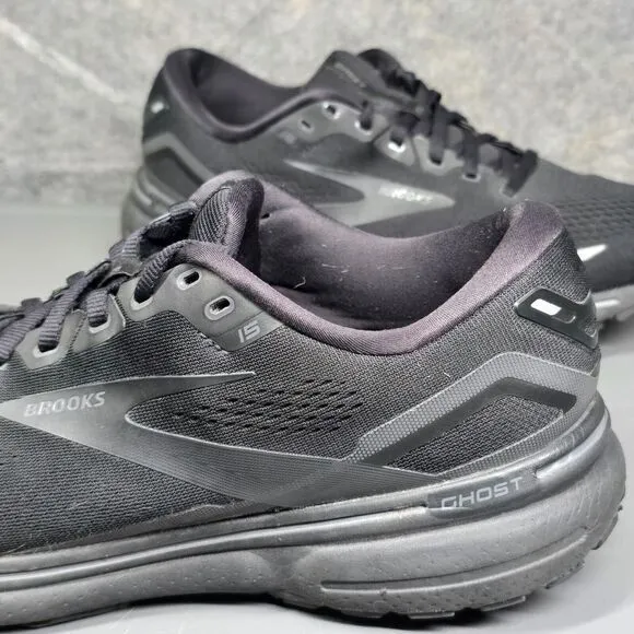 Brooks Ghost 15 Men's Running Shoes 11.5 D Black Lace Up‎ Comfy Sneakers