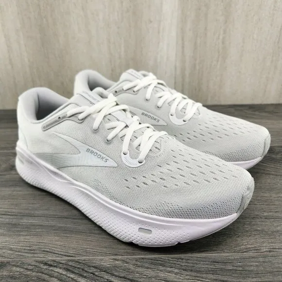 Brooks Ghost Max Size 11 Mens White Oyster Metallic Silver Running Shoes