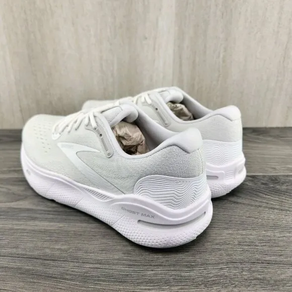 Brooks Ghost Max Size 11 Mens White Oyster Metallic Silver Running Shoes