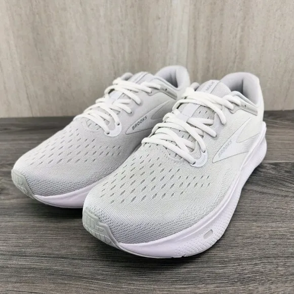 Brooks Ghost Max Size 11 Mens White Oyster Metallic Silver Running Shoes