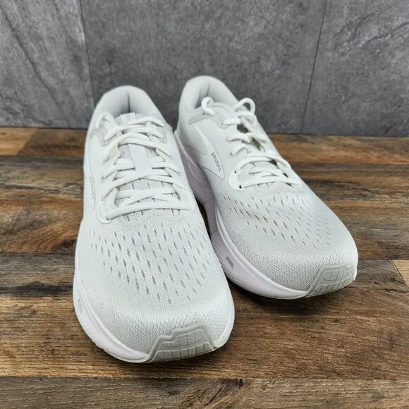 Brooks Ghost Max Size 11 Womens White Oyster Metallic Silver Running Shoes