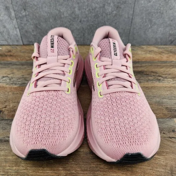 Brooks Glycerin 21 Sz 11 Womens Sz 10 Men Zephyr Violet Green Pink Running Shoes