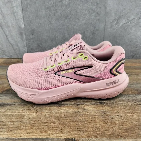 Brooks Glycerin 21 Sz 11 Womens Sz 10 Men Zephyr Violet Green Pink Running Shoes