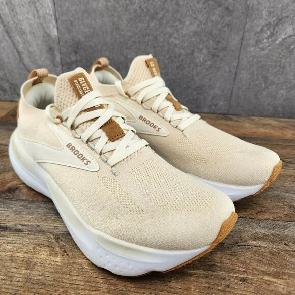 Brooks Glycerin StealthFit 21 Size 8 Womens Cream Beige Running Shoes New
