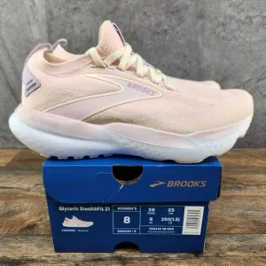 Brooks Glycerin StealthFit 21 Size 8 Womens Pink Marshmallow Running Shoes