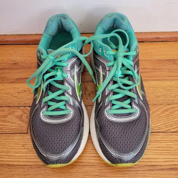 Brooks GTS 16 Teal Blue Green Gray Tennis Shoes Trainers Sneakers 11 Running Spo