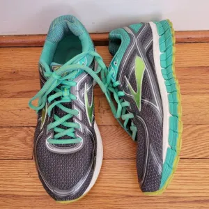 Brooks GTS 16 Teal Blue Green Gray Tennis Shoes Trainers Sneakers 11 Running Spo