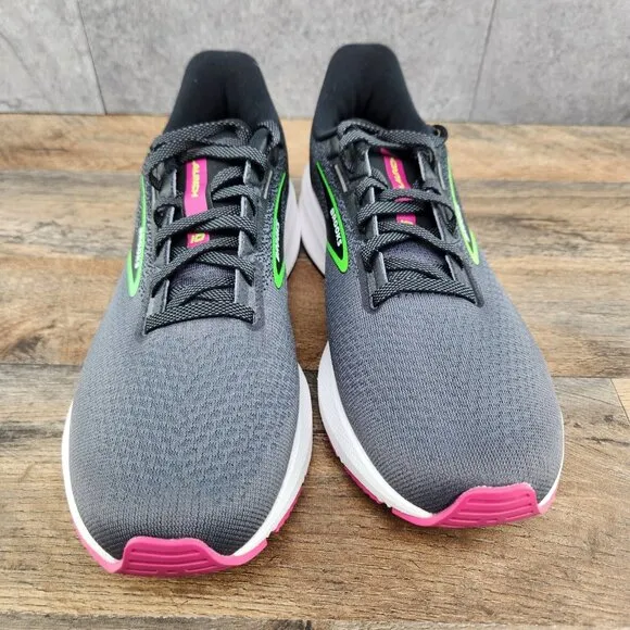Brooks Launch 10 Size 8.5 Womens Black Blackened Pearl Green Grey Running Shoes