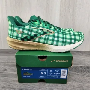 Brooks Launch 10 Size 9.5 Lucky Clover Mens Green St Patrick Running Shoes