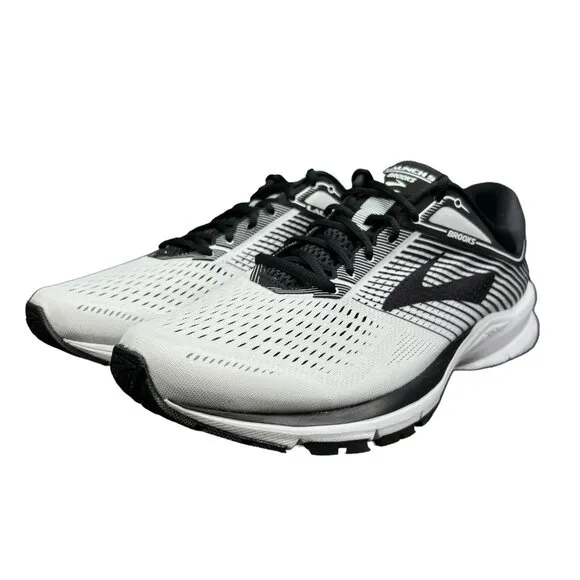 Brooks Launch 5 White Black Running Shoes Men's Size 13 D