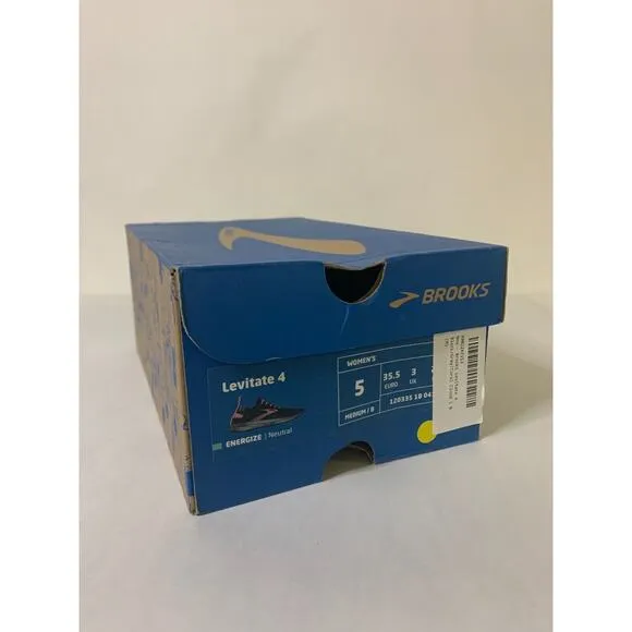 Brooks Levitate 4 Women's Size 5 B Medium) Running Shoes Black/Grey/Coral Cloud