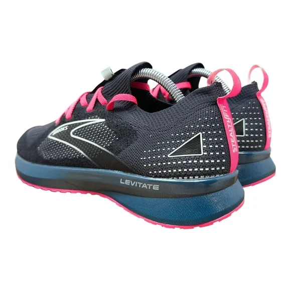 Brooks Levitate Stealthfit 5 Womens 10.5 B Shoes Gray Pink Running Walking